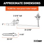 CURT round bar weight distribution hitch with sway control for trailers and campers.