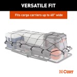 CURT cargo carrier net with attachment hooks, 43 x 24 inches, securing items on a vehicle