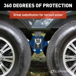 Road Armor suspension upgrade kit with tandem equalizers, greaseable bushings, and corrosion-resistant fasteners.