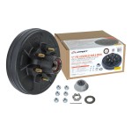 Complete pre-greased hub assembly by Lippert with lug nuts and brake hub for 6000 lbs axles.