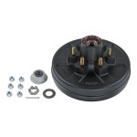 Complete pre-greased hub assembly by Lippert with lug nuts and brake hub for 6000 lbs axles.