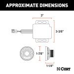 CURT Spectrum trailer brake controller with rotary knob interface and tri-color LEDs for enhanced vehicle safety.