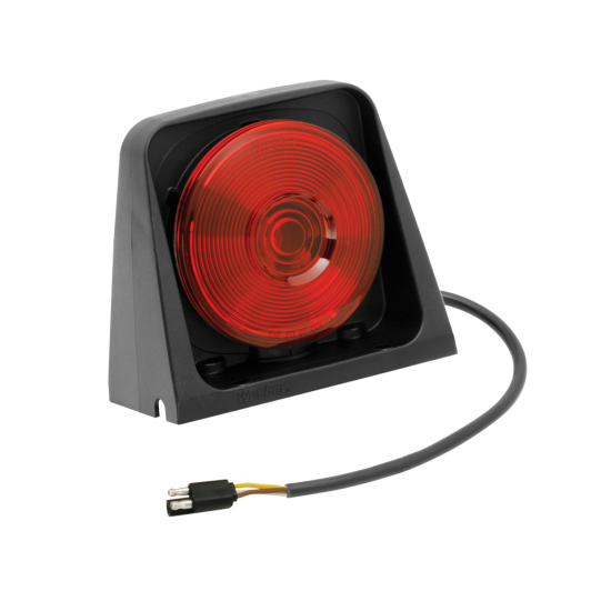 Rugged trailer tail light with red lens and dual mounting option