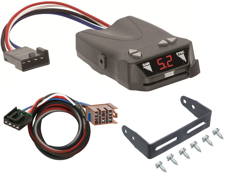 Trailer Brake Control for 03-07 Chevy Silverado 1500 2500 HD w/ Plug Play Wiring Adapter Reese Brakeman IV Eletric Trailer Brakes Module Box Controller