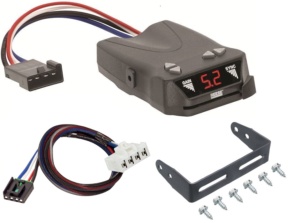 Trailer Brake Control for 95-09 Dodge RAM 1500 2500 3500 w/ Plug Play Wiring Adapter Reese Brakeman IV Eletric Trailer Brakes Module Box Controller