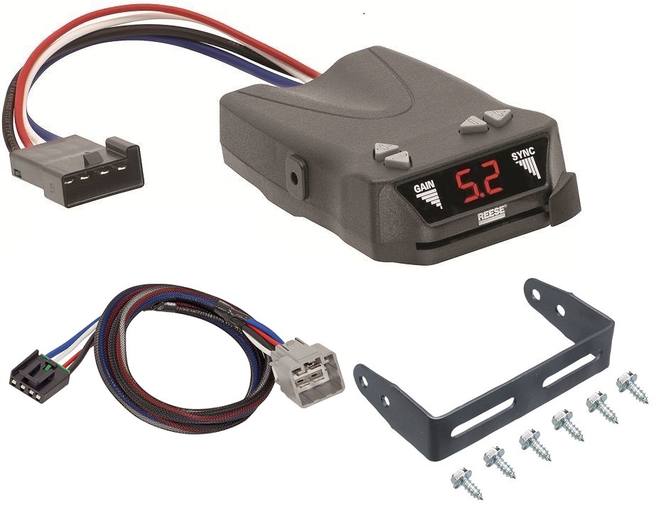 Trailer Brake Control for 15-24 RAM 1500 2500 3500 4500 5500 w/ Plug Play Wiring Adapter Reese Brakeman IV Eletric Trailer Brakes Module Box Controller