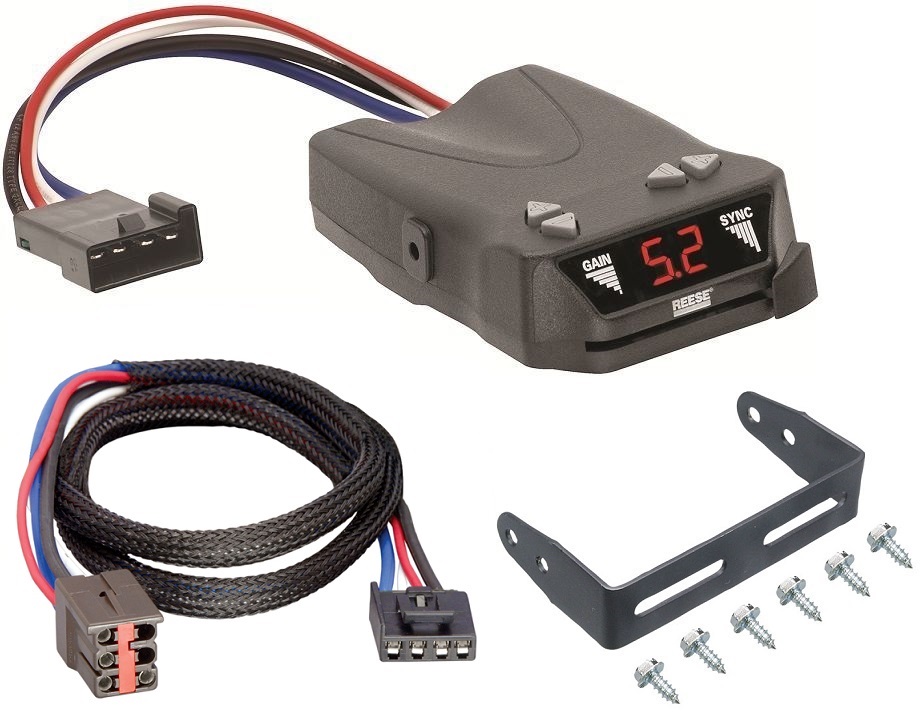 Trailer Brake Control for 99-04 Ford F-250 F-350 F-450 F550 w/ Plug Play Wiring Adapter Reese Brakeman IV Eletric Trailer Brakes Module Box Controller