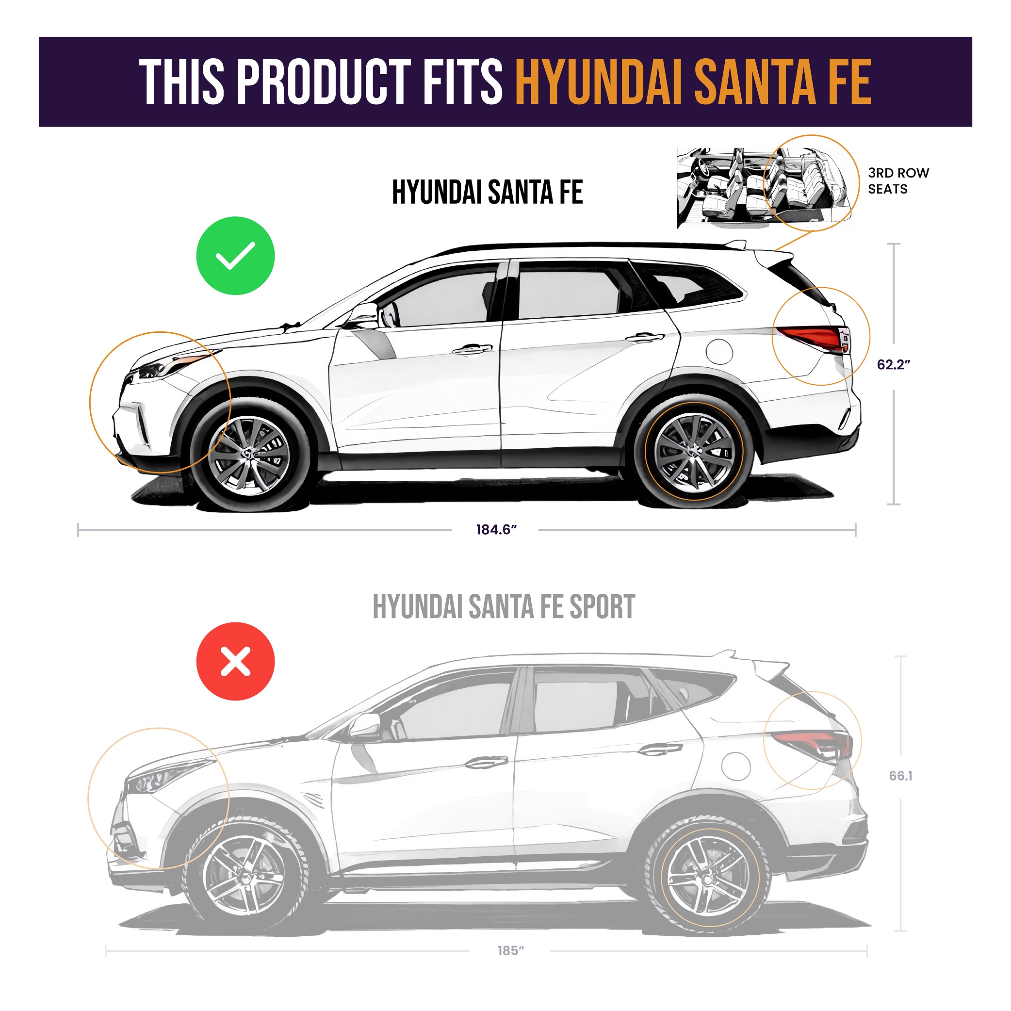 For 2019 Hyundai Santa Fe Trailer Wiring 7 Way Trailer Wiring Plug w/ Bracket Fits All Models Curt