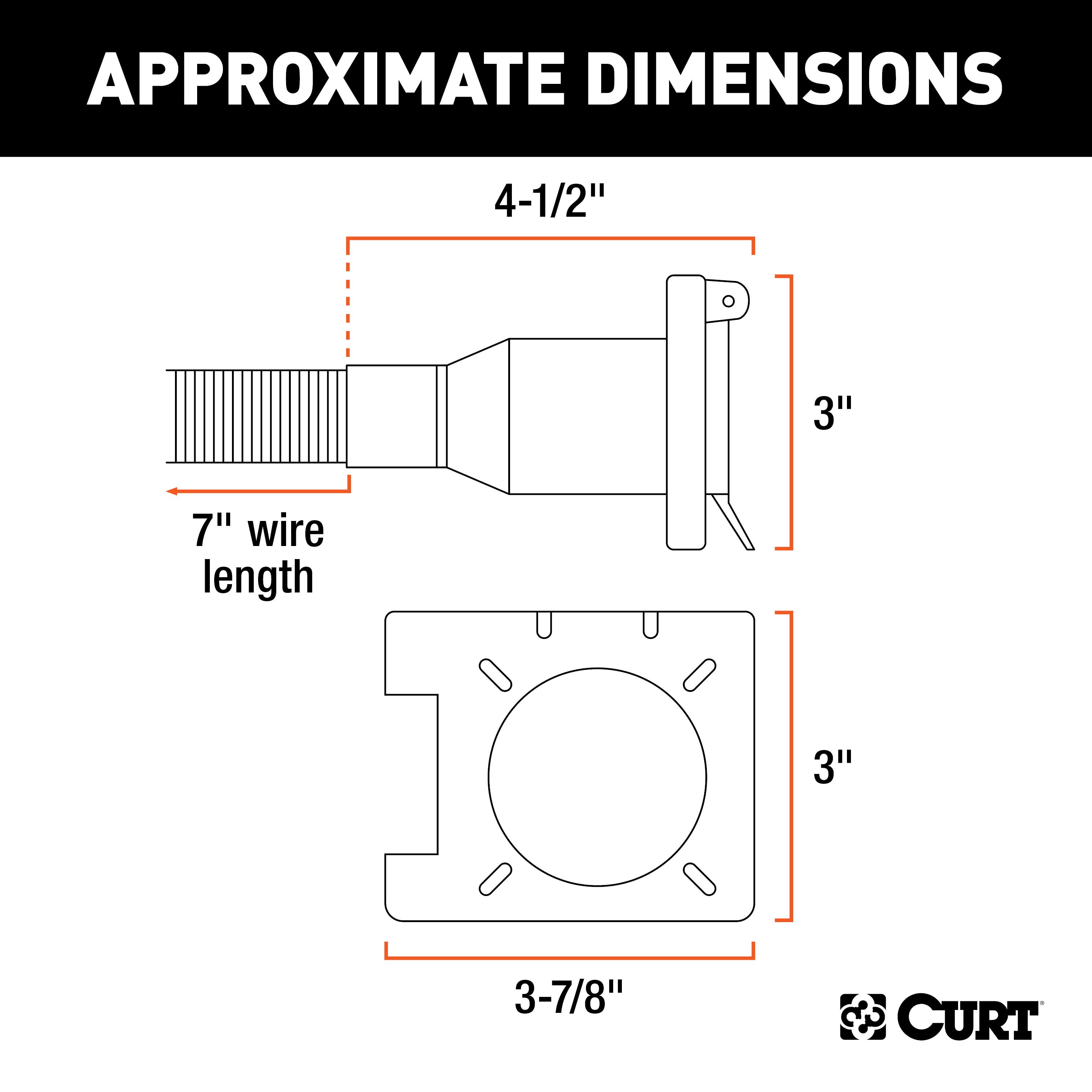 For 1975-1984 Chevy C/K Series Pickup Trailer Wiring 7 Way Trailer Wiring Plug w/ Bracket Fits All Models Curt 56229-55774