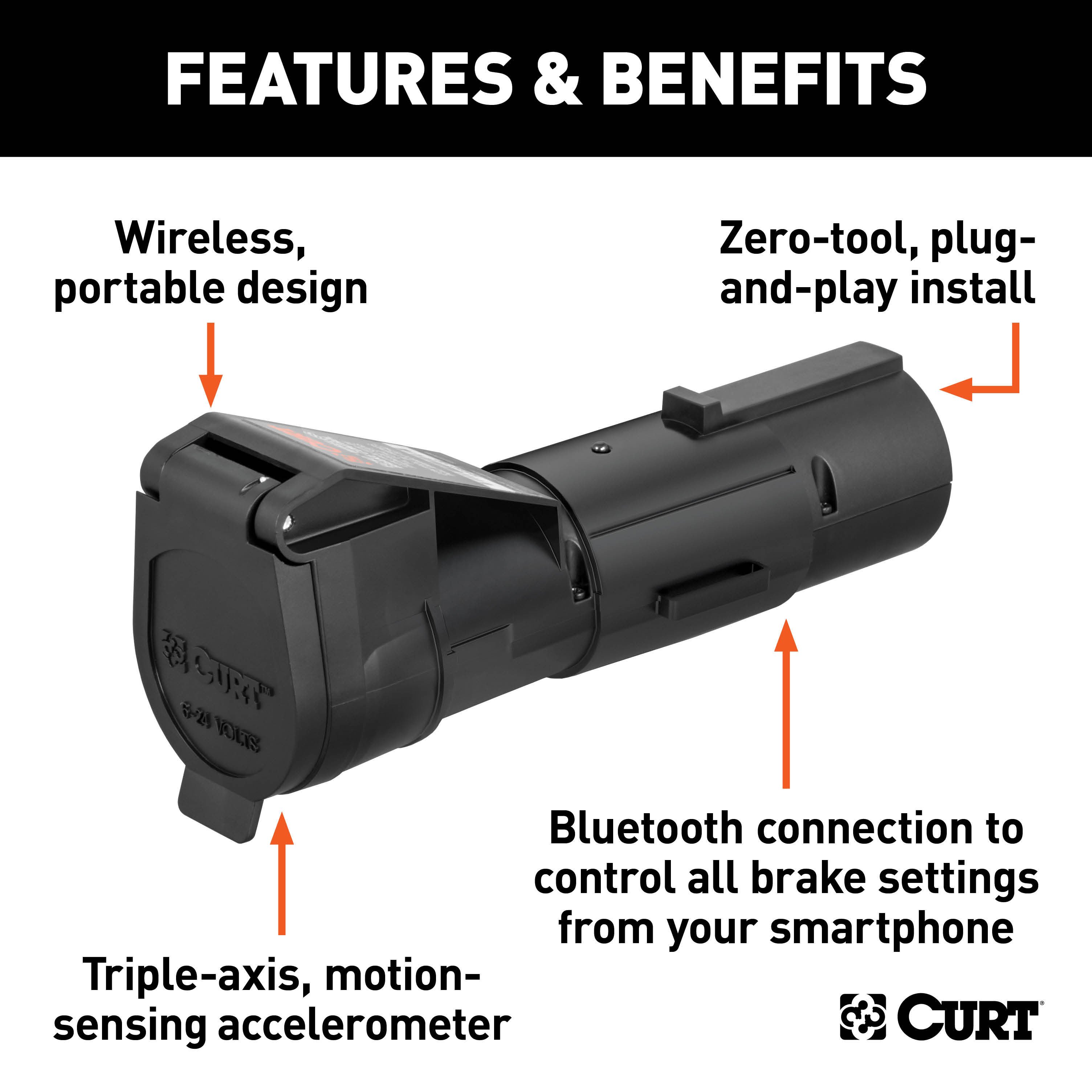For 2011-2020 Dodge Grand Caravan Curt Echo Brake Controller Module Box Proportional Wireless Bluetooth Fits All Models Curt 51180