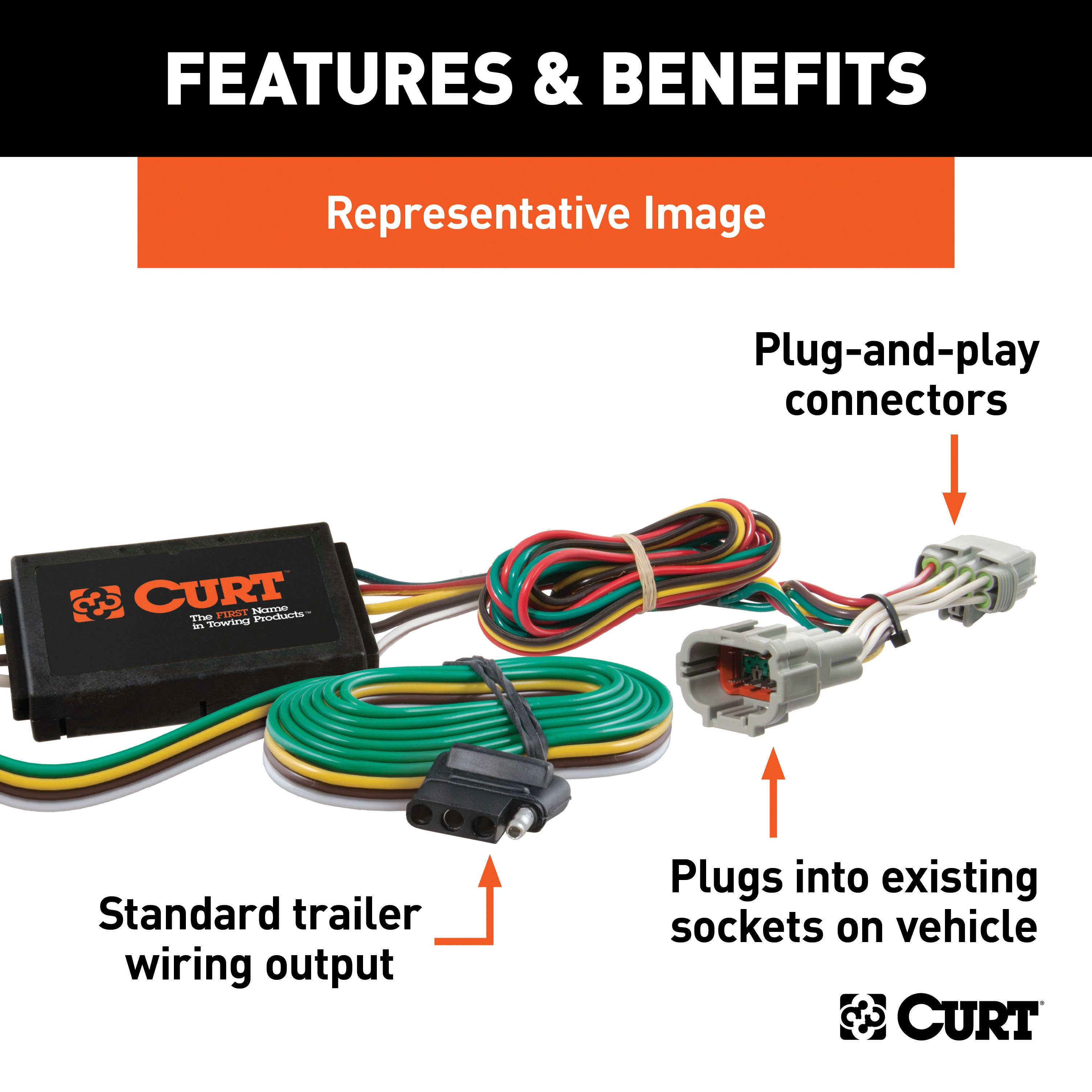 For 2001-2005 Toyota RAV4 Trailer Wiring 7 Way Trailer Wiring Plug w/ Bracket Fits All Models Curt