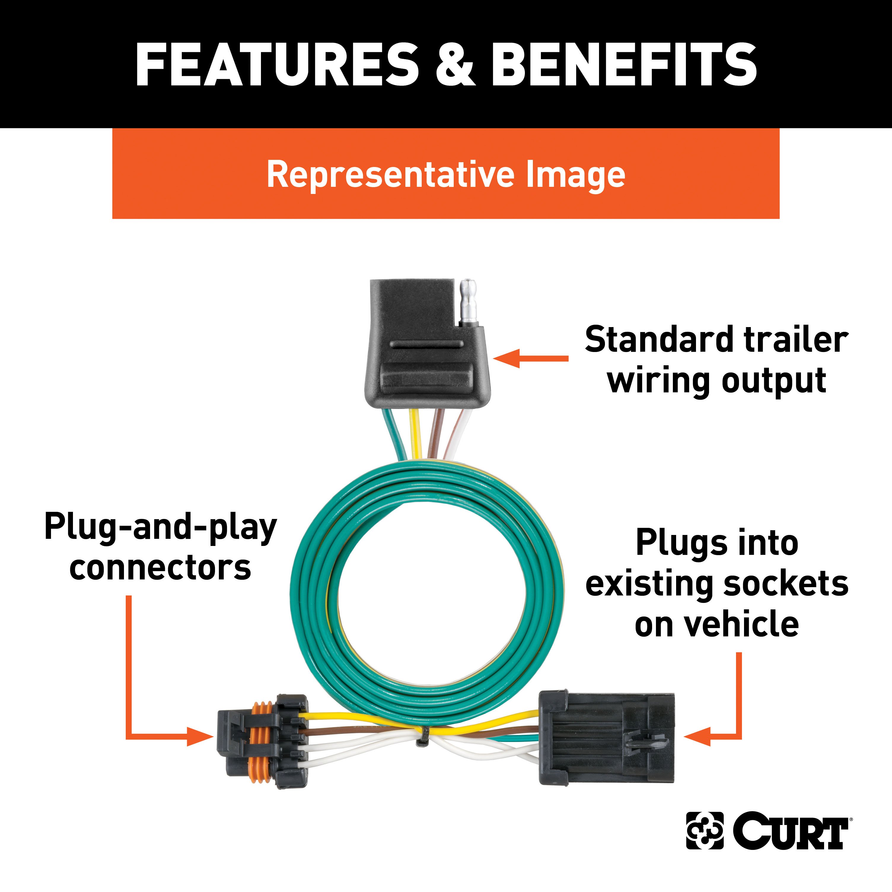 For 1986-1992 Ford Ranger Trailer Wiring 7 Way Trailer Wiring Plug w/ Bracket Fits All Models Curt