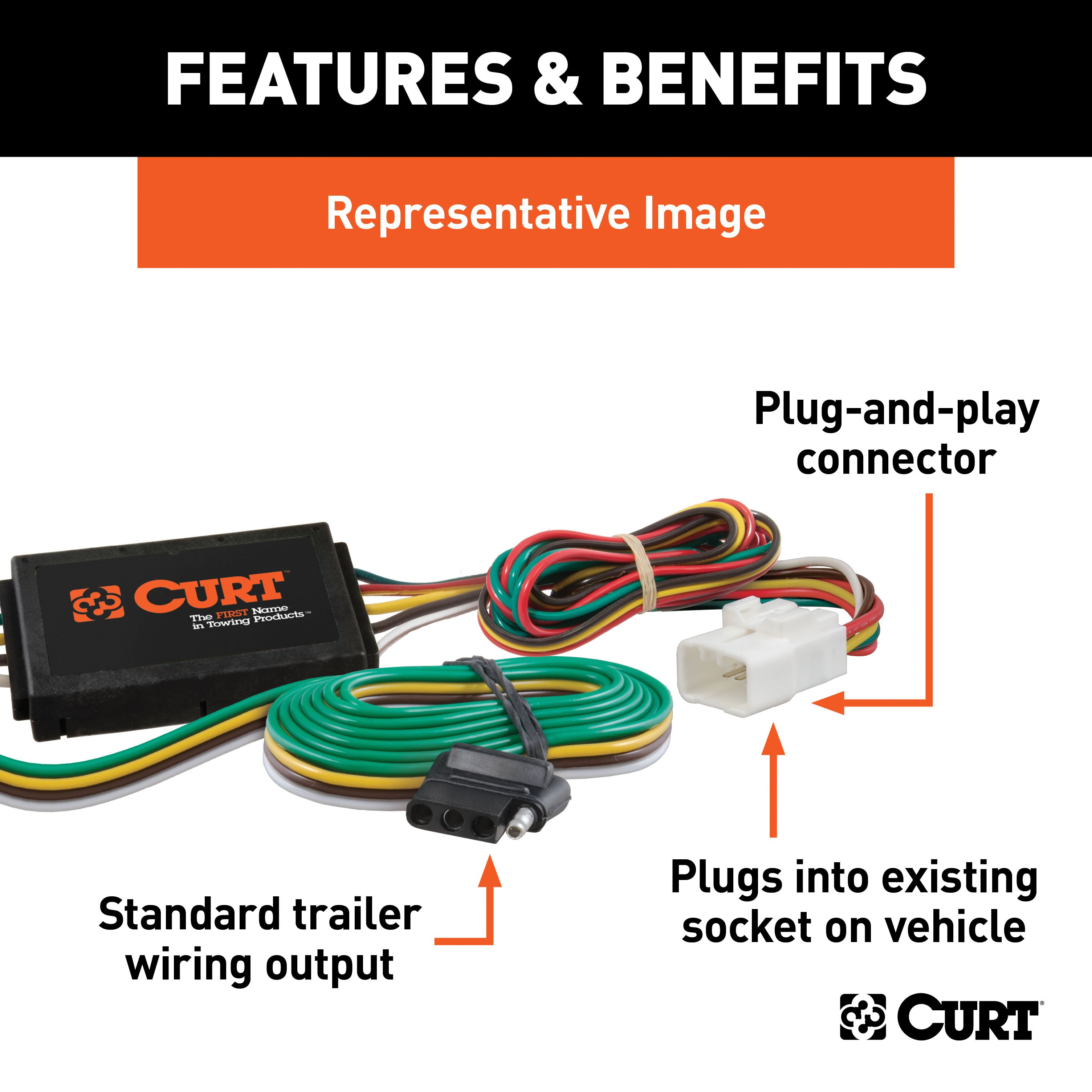 For 1996-1999 Acura SLX Trailer Wiring 7 Way Trailer Wiring Plug w/ Bracket Fits All Models Curt