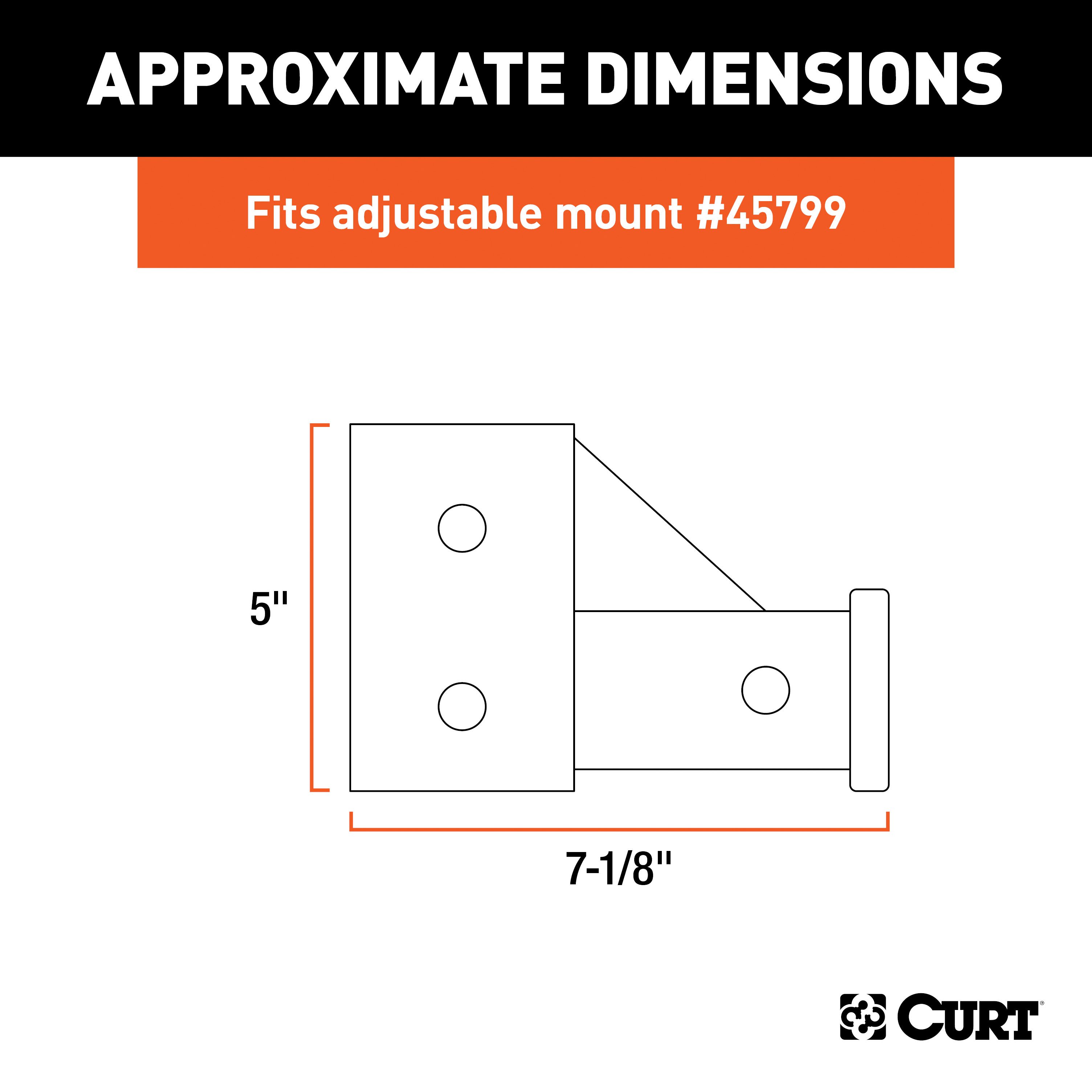 CURT Adjustable Trailer Hitch Ball Mount Tube Mount for 45799 Replacement Part 45802