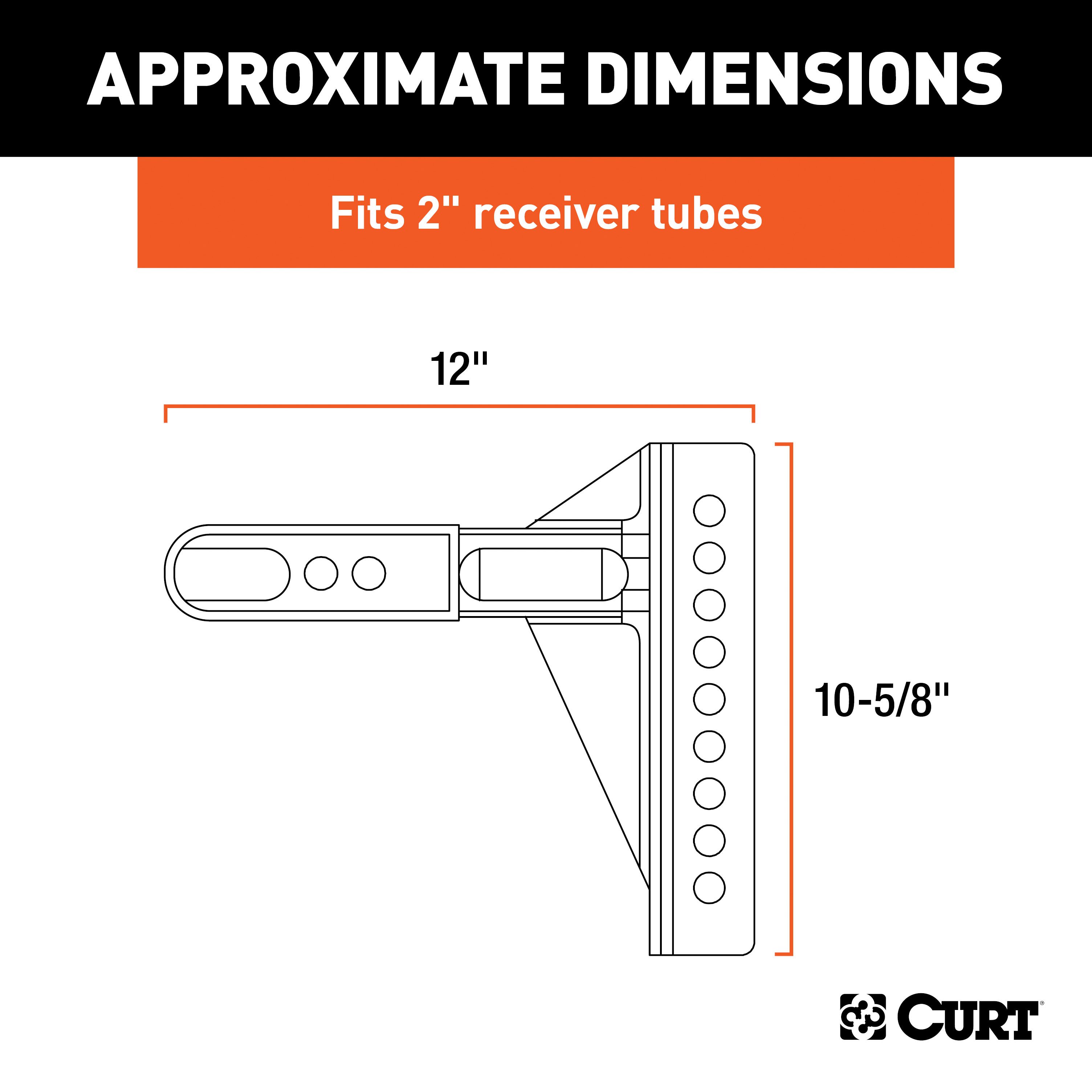 CURT Replacement Shank for Adjustable Trailer Hitch Ball Mount Fits 2-1/2 Inch Receiver 45917