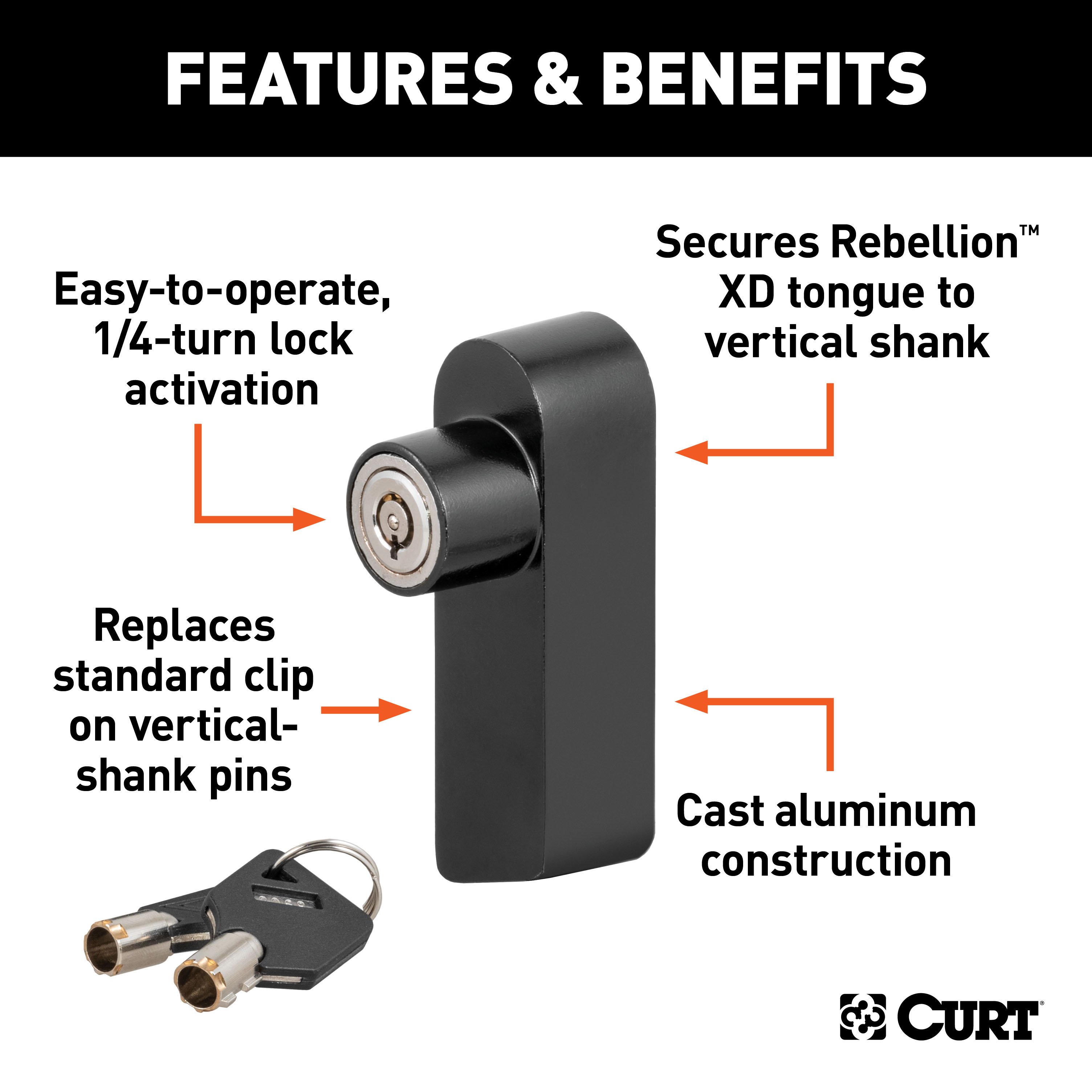 CURT Rebellion XD Tongue Lock Replacement Part 45938