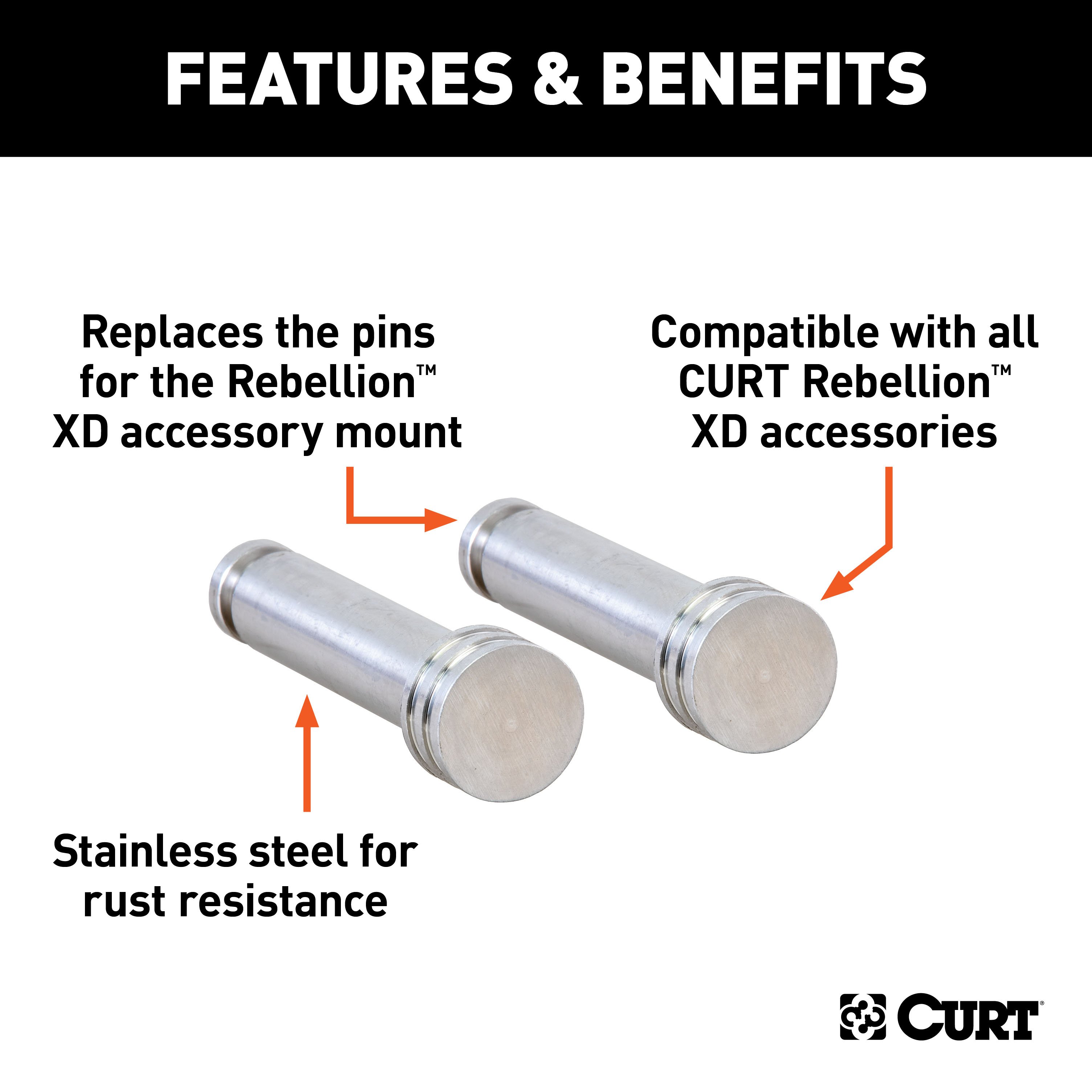 CURT Replacement Rebellion XD Accessory Mount Pins 45959